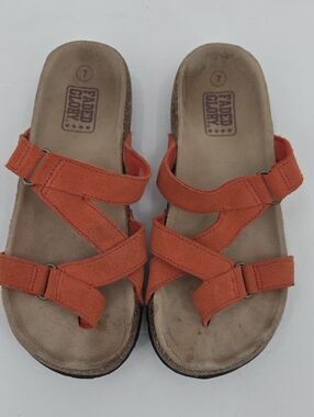 Faded Glory Women's Orange Crisscross Strap Slide Sandals